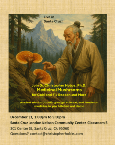 Medicinal Mushroom class Dec. 13 2025 flyer FINAL 10 18